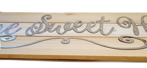 Letrero de granja para el hogar dulce | decoración de pared de madera y metal claro rústico 6,75 x 25 - Imagen 3 de 4