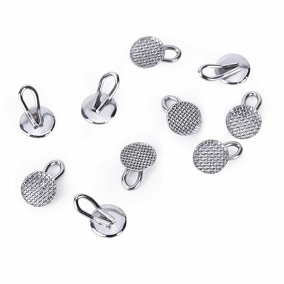 10pcs Dental Lingual Buttons Brackets Orthodontic With Traction Hooks Round Type