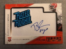2013 PANINI PROMINENCE BARKEVIOUS MINGO /200 RATED ROOKIE JUMBO PATCH RELIC AUTO