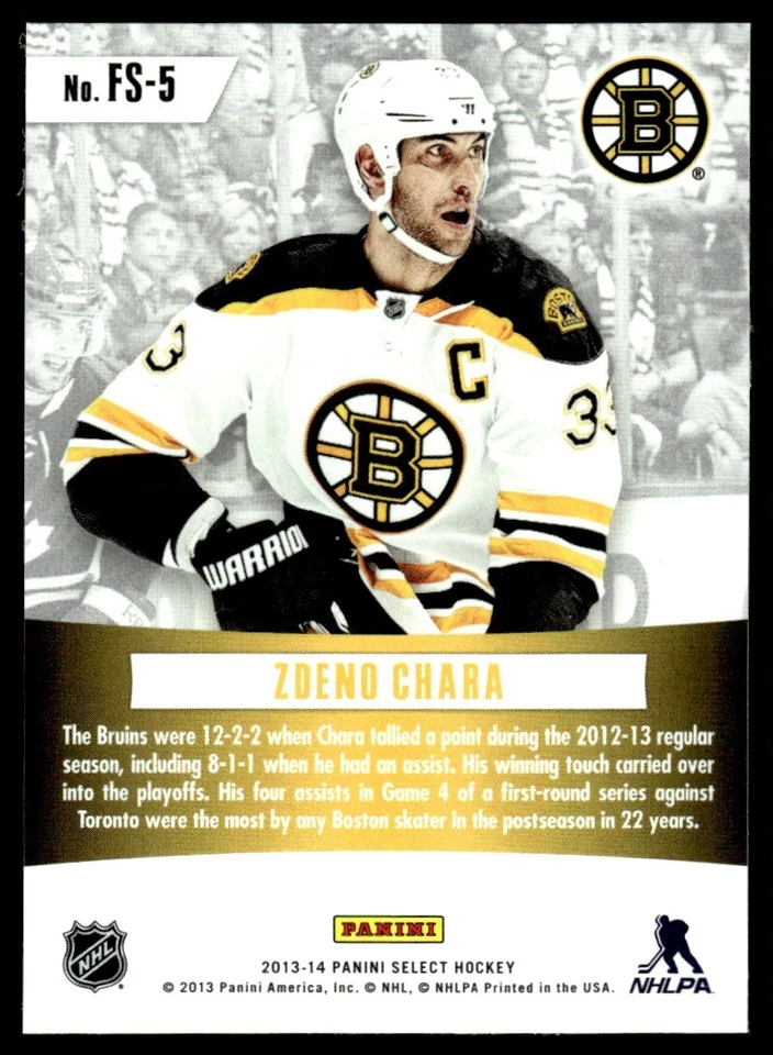 2013-14 Panini Select Fire on Ice Stars Zdeno Chara Boston Bruins #FS-5 - Image 2 of 2