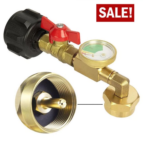 Propane Refill Adapter w/ON-Off Valve and Gauge Fill 1Lb Bottle From 5-40Lb Tank - Picture 13 of 14