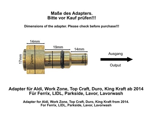 Hochdruckreiniger Adapter für Kärcher Kränzle Bosch Parkside Nilfisk B&D etc. - Bild 9 von 198