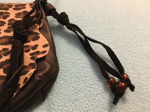Xhilaration Mini Bag / Purse Beaded Boho Animal Print 10” x 5” - Picture 4 of 6