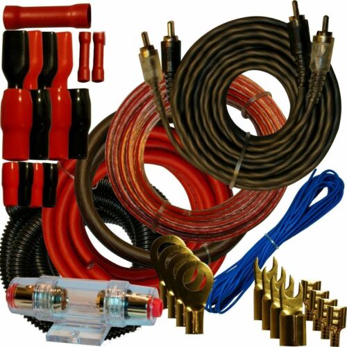 4 Stärke Verstärker Power Kit für AMP Installation Verkabelung komplettes RCA-Kabel ROT 2800W - Bild 1 von 8