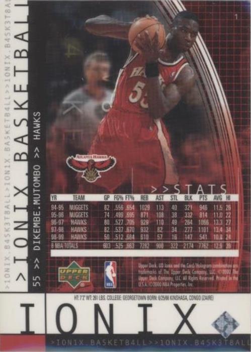 1999-00 Upper Deck Ionix - Dikembe Mutombo #1