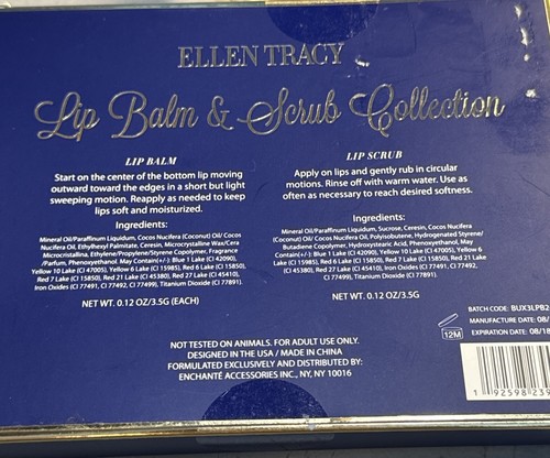 ELLEN TRACY~5 Piece Lip Balm & Scrub Collection Makeup - Picture 4 of 7