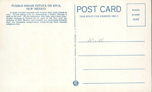 Postal Pueblo Indio Estufa o Kivi Nuevo México ca 1913 Estanque - Imagen 2 de 2