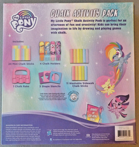 My Little Pony Kreide Aktivitätsset 43-teilig Hasbro Bürgersteig Kunsthalter Schablonen - Bild 2 von 2