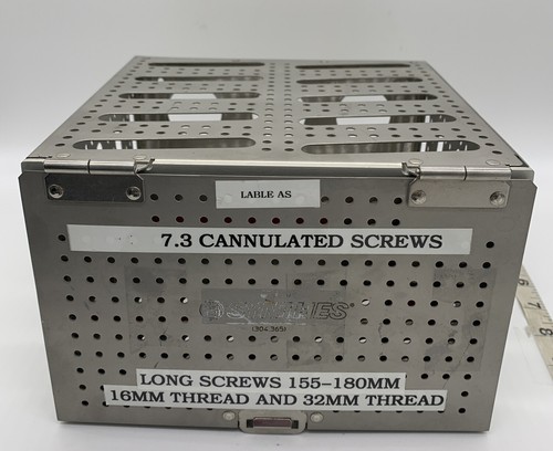 Empty Synthes 304.365 cannulated cancellous screw sterilizing tray only 304 365