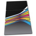 Stripes Colour Abstract TREBLE CANVAS WALL ART Picture Print VA