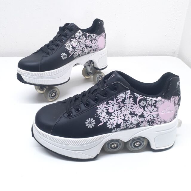AGLOAT Retractable Roller Skating Shoes Size 7.5 Women's 4 Wheels ( Double Row ) AGLOAT Retractable Roller Skating Shoes Size 7.5 Women's 4 Wheels ( Double Row )