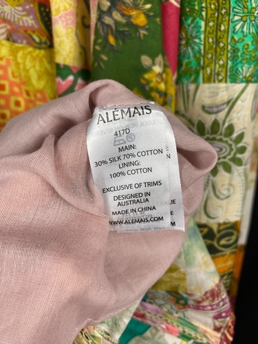 Alemais Patchwork Bohemian Maxirock Seide & Baumwolle gesmokte Taille Gr. S-M - Bild 19 von 23