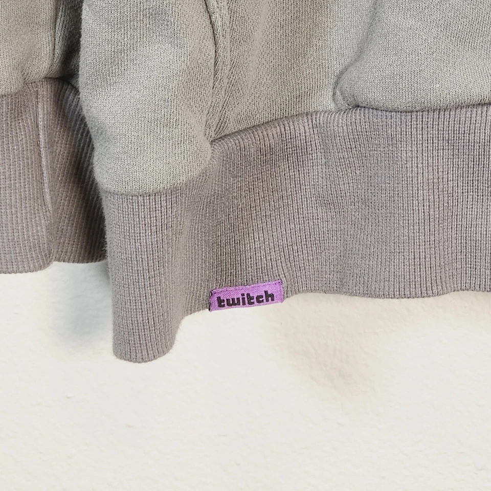 TWITCH Gamer Partner Gris Desteñido Sudadera con Capucha Sudadera Talla L L L L Lona Cremallera Foto 3 de 4