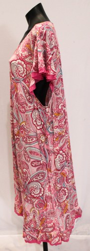 Ellen Tracy Women's Plus Printed Flutter-Sleeve Nightgown AP2 Pink Multi Size:3X - Picture 3 of 4