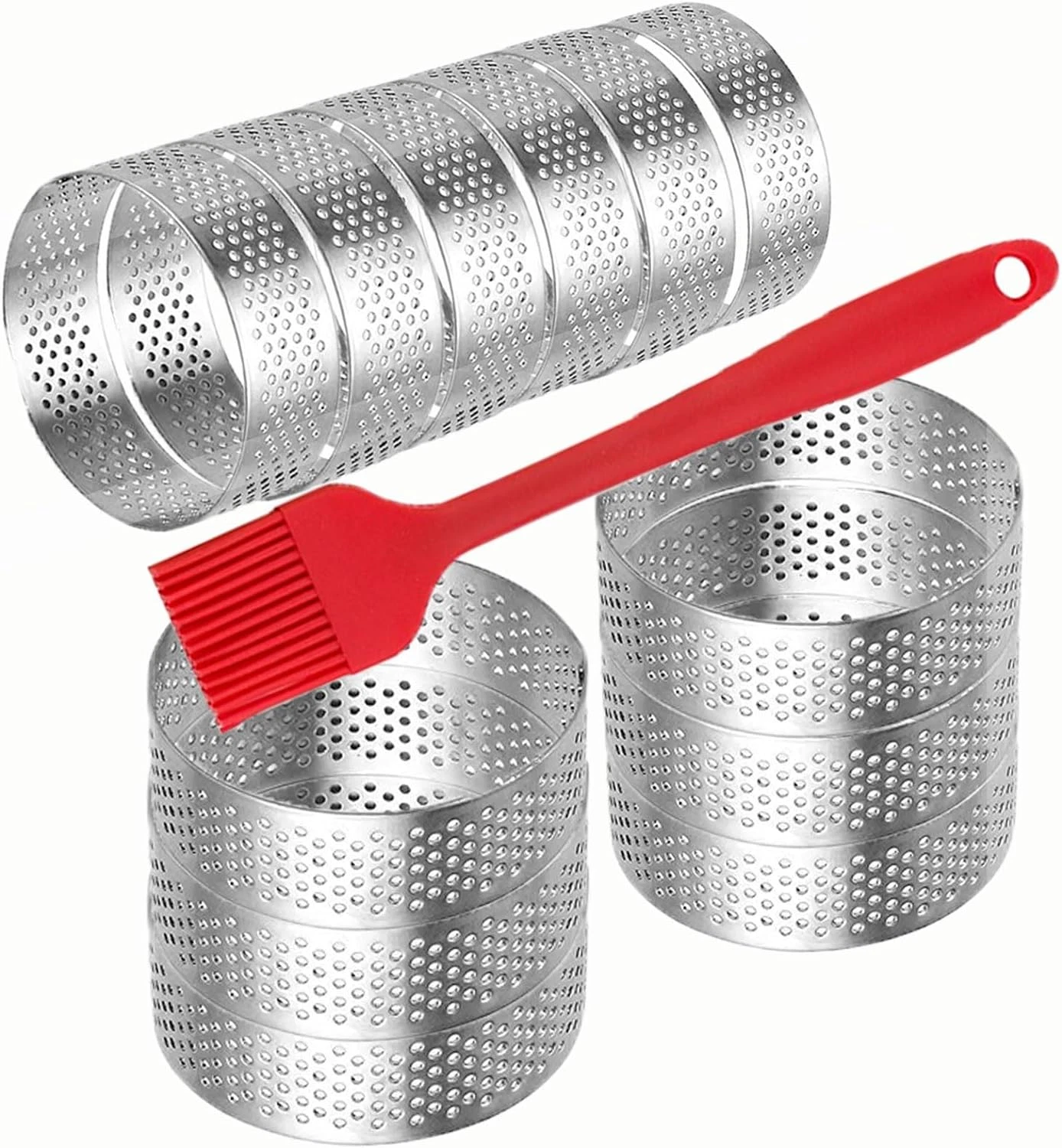 12Pack Tart Rings 3.15 Inch Perforated Tart Ring Stainless Steel, round Mousse C
Opens in a new wind