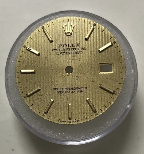 Rare Authentic Genuine Rolex Datejust Quick Set Yellow Stick Dial For 36mm Watch - Picture 8 of 9
