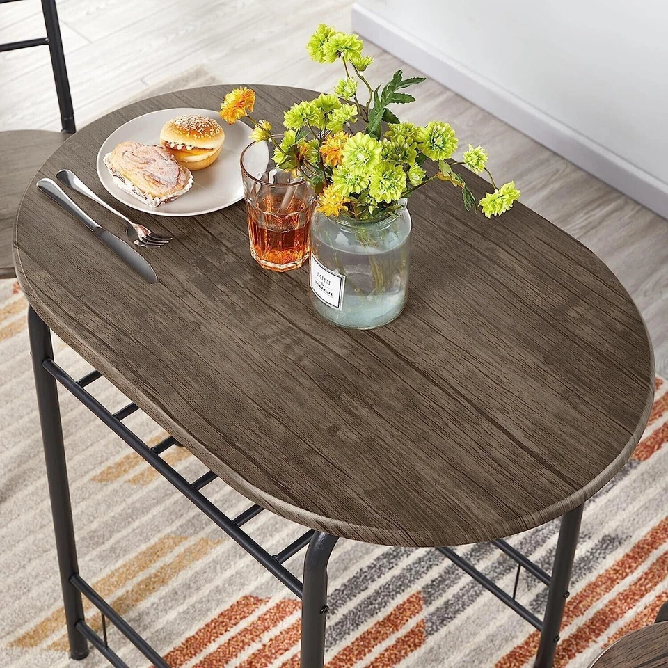 Small Kitchen Table and 2 Chairs Dining Room Furniture Compact Breakfast Seater - Image 4 of 4