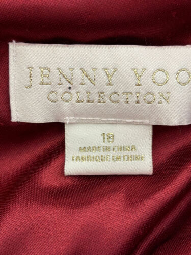 Anthropologie Jenny Yoo Logan Sz 18 Velvet Deep V Column Gown Wine - Picture 3 of 5
