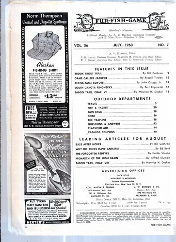 FUR-FISH GAME, GARDING'S MAGAZINE, JULY 1960 - Picture 2 of 3