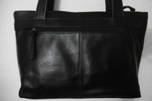 Tasche JOBIS Genuine Leather geschmeidig + glatt nachtblau 5 Reißverschlüsse - Bild 5 von 24