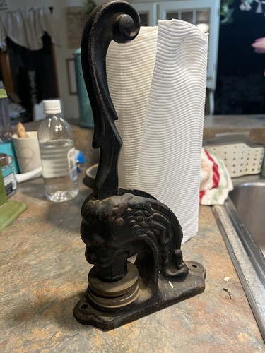 Antique Cast Iron Lion Head Stamp Seal Notary John B Coughlin, Watertown NY - Picture 4 of 4
