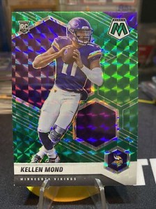 2021 Panini Mosaic #321 Kellen Mond Prizm Green Minnesota Vikings Rookie
