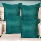 SET OF 4 Green 16x16"/40x40cm Sofa Throw Cushion Covers Home Decorative