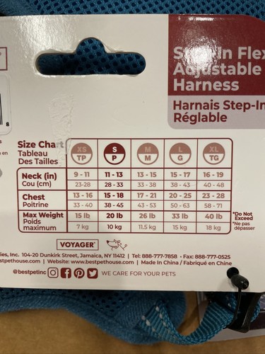 NEW Voyager Step-In Flex Adjustable Harness Small Blue 3M Scotchlite Reflective - Picture 6 of 7