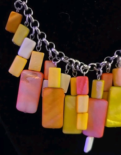 Conjunto de collar y pendientes de plata firmados por JS multicolor José Smith - Imagen 5 de 13
