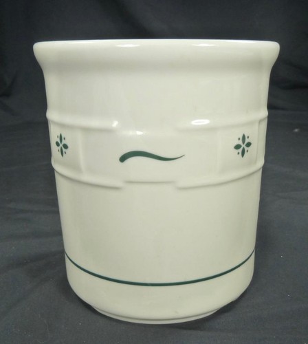 Longaberger Pottery Woven Traditions Heritage Green Utensil Crock - Picture 2 of 4