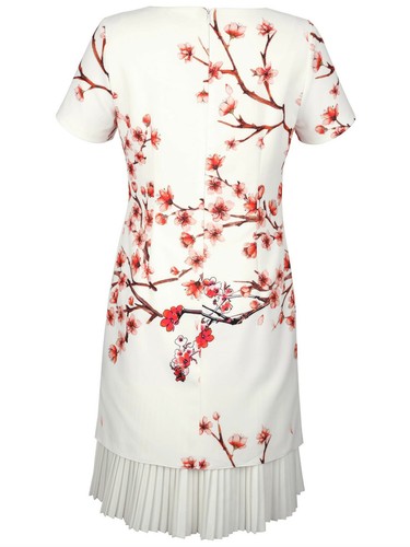 Alba Moda Kleid weiss koralle bedruckt Gr. 46 0720207191 - Bild 5 von 6