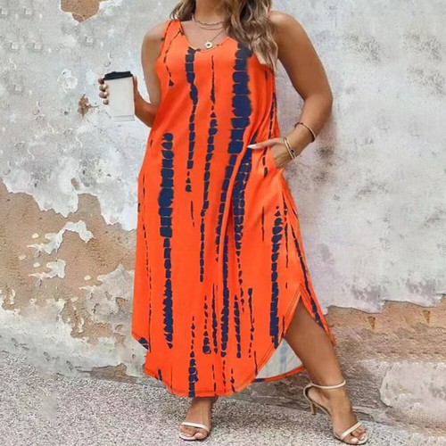 Sommer Damen Ärmellos Sommerkleid Urlaubkleid Strand Midikleid Freizeitkleid EWG - Bild 23 von 30