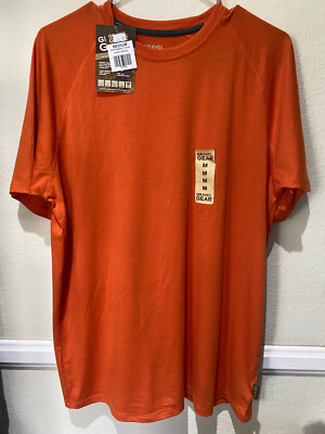 Gravel Gear Orange CoolMax UPF 30 Moisture Wicking Tee TShirt  - Men's Sz M NEW