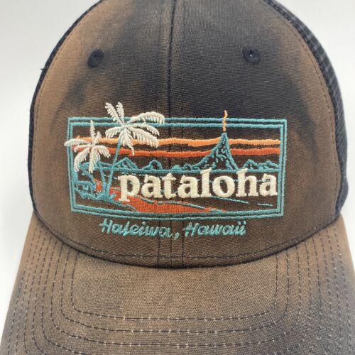 Patagonia Pataloha Hat Snapback Mesh Palm Tree Haleiwa Hawaii Black Acid Fade - Picture 3 of 14