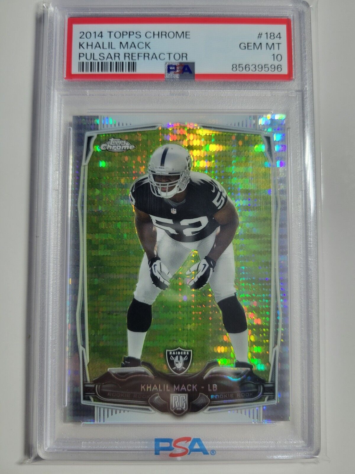 Khalil Mack 2014 Topps Chrome #184 Pulsar Refractor PSA 10 GEM MINT Rookie Card