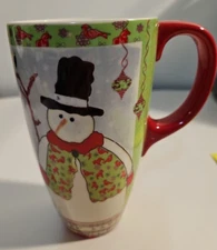 LANG Snowman Tall Snow man Coffee Latte Mug 17 oz Winter