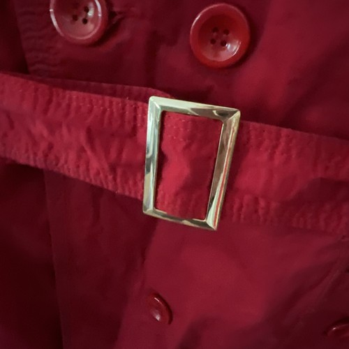 FOREVER 21 Red Woven Belted Wrap Trench Lapel Jacket Pea Coat Size M - Picture 8 of 24