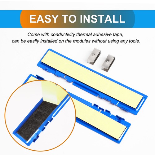 2 Stück Blau Aluminium Kühlkörper Shim Speicher Kühlkörper für DDR RAM Speicher - Bild 5 von 7