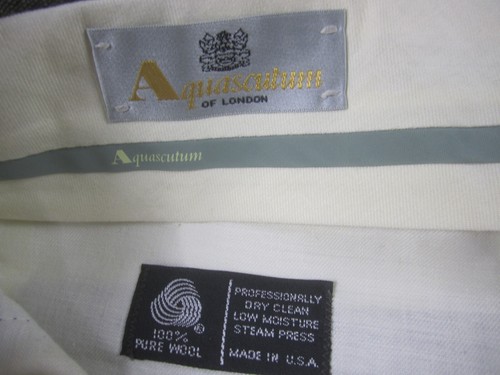 VTG Aquascutum of London Pants Mens 34 Brown Green Pleated 100% Wool Made USA - Picture 3 of 6