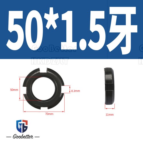 M10-M60 Motorbikes Slotted Nut Bearing Lock Nut Slotted Castle Nut For C Spanner - Picture 28 of 32
