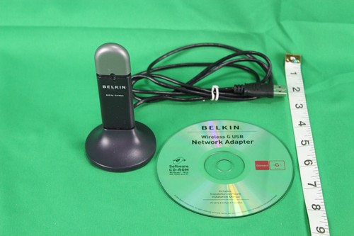 USED BELKIN USB WIRELESS ADAPTER G WITH STAND, SOFTWARE, AND MANUAL - Picture 3 of 3