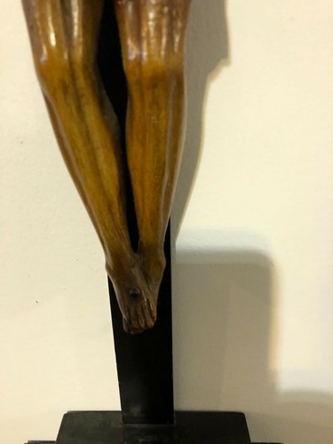 SPECTACULAR AMERICAN FOLK ART CRUCIFIX CA. 1880 ORIGINAL POLYCHROMING PRISTINE - Picture 6 of 8