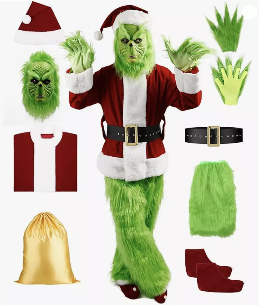 Christmas The Grinch Complete Costume Santa Claus Costume Adult &lpar;SIZE&colon; L- 2XL&rpar;