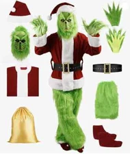 Christmas The Grinch Complete Costume Santa Claus Costume Adult (SIZE: L- 2XL)