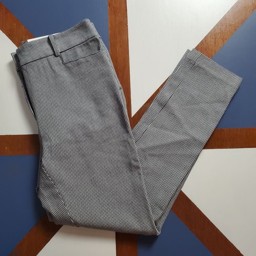 Loft The Skinny Ankle Pants Womens 4 Black White Houndstooth Slim Office Career - Picture 8 of 8