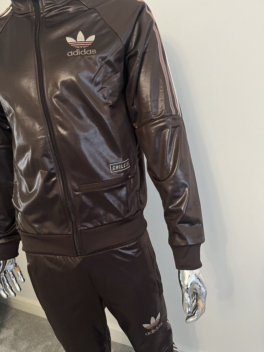 Adidas Originals Chile 20 Tracksuit Set Mens Wet Look Brown Adidas Originals Chile 20 Tracksuit Set Mens Wet Look Brown