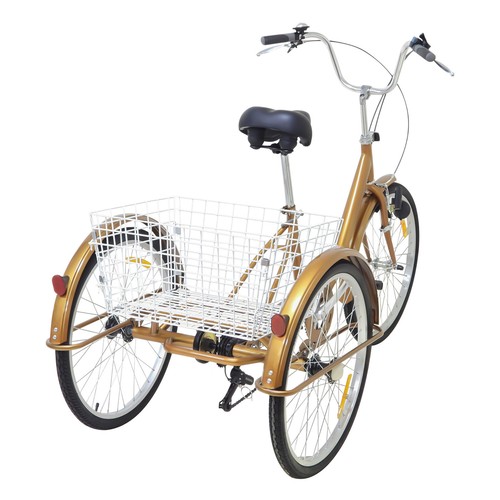 24" Dreirad 6 Gänge 3 Rad Fahrrad für Erwachsene Senioren Einkaufen Trike + Korb - Bild 44 von 63