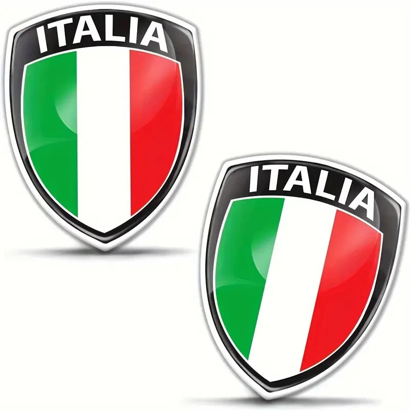2x 3D Gel Aufkleber Italien Fahne italienise Flagge Sticker Emblem Italy Flag