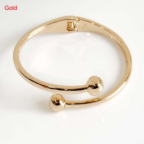 Nuevo Brazalete Abierto Bola Chapado en Oro Regalo Moda Mujeres Fiesta Joyería 2 Colores Elegidos - Imagen 6 de 7