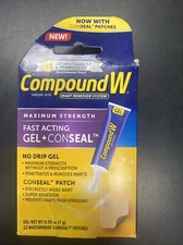 Compound W Maximum Strength Fast Acting Gel Wart Remover with 12 ConSeal Patches